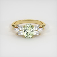1.44 Ct. Yellowish Green Sapphire Ring, 14K Yellow Gold 1