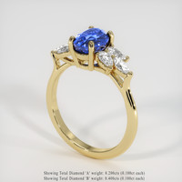 1.76 Ct. Blue Sapphire Ring, 18K Yellow Gold 2