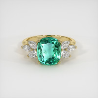 4.09 Ct. Emerald Ring, 18K Yellow Gold 1