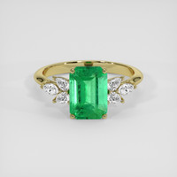3.76 Ct. Emerald Ring, 18K Yellow Gold 1