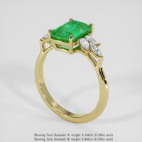 3.76 Ct. Emerald Ring, 18K Yellow Gold 2