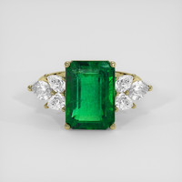 5.35 Ct. Emerald Ring, 18K Yellow Gold 1