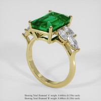 5.35 Ct. Emerald Ring, 18K Yellow Gold 2