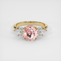 3.59 Ct. Padparadscha Sapphire Ring, 18K Yellow Gold 1