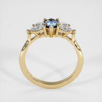 0.62 Ct. Greenish Blue Sapphire Ring, 18K Yellow Gold 3