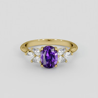 2.29 Ct. Purple Sapphire Ring, 18K Yellow Gold 1