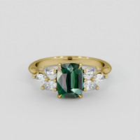 2.02 Ct. Green Sapphire Ring, 18K Yellow Gold 1