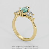 1.36 Ct. Bluish Green Sapphire Ring, 18K Yellow Gold 2