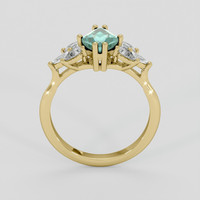 1.36 Ct. Bluish Green Sapphire Ring, 18K Yellow Gold 3