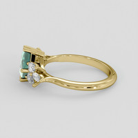 1.36 Ct. Bluish Green Sapphire Ring, 18K Yellow Gold 4