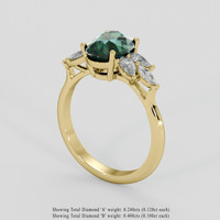 2.50 Ct. Bluish Green Sapphire Ring, 18K Yellow Gold 2