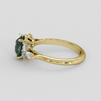 2.50 Ct. Bluish Green Sapphire Ring, 18K Yellow Gold 4