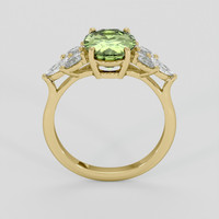 3.04 Ct. Yellowish Green Sapphire Ring, 18K Yellow Gold 3