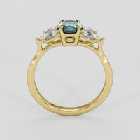 0.74 Ct. Bluish Green Sapphire Ring, 18K Yellow Gold 3