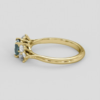 0.74 Ct. Bluish Green Sapphire Ring, 18K Yellow Gold 4