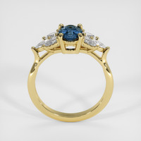 0.89 Ct. Greenish Blue Sapphire Ring, 18K Yellow Gold 3