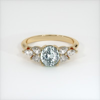 1.06 Ct. Greyish Blue Sapphire Ring, 18K Yellow Gold 1