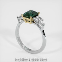 2.05 Ct. Bluish Green Sapphire Ring, 14K Yellow & White 2