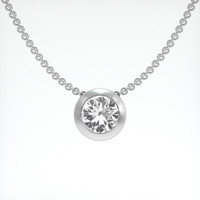 1.02 Ct. White Sapphire Pendant, Platinum 950 1