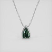 1.03 Ct. Bluish Green Sapphire Pendant, Platinum 950 1