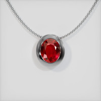 6.10 Ct. Ruby Pendant, 14K White Gold 1