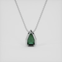 1.03 Ct. Bluish Green Sapphire Pendant, 14K White Gold 4