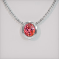 2.04 Ct. Padparadscha Sapphire Pendant, 14K White Gold 1