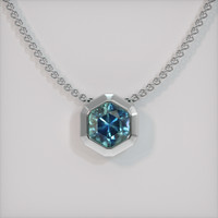 1.35 Ct. Sapphire Pendant, 14K White Gold 1