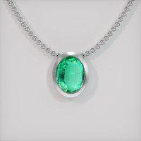 1.58 Ct. Emerald Pendant, 18K White Gold 1