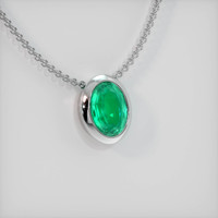 1.58 Ct. Emerald Pendant, 18K White Gold 2