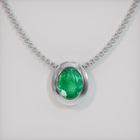 1.40 Ct. Emerald Pendant, 18K White Gold 1