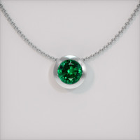 2.88 Ct. Emerald   Pendant, 18K White Gold 1