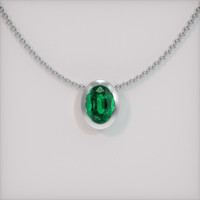 1.55 Ct. Emerald Pendant, 18K White Gold 1