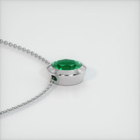 1.55 Ct. Emerald Pendant, 18K White Gold 3