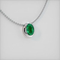 1.00 Ct. Emerald  Pendant - 18K White Gold