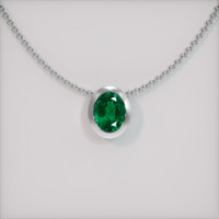 3.97 Ct. Emerald  Pendant - 18K White Gold