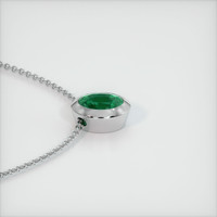3.97 Ct. Emerald  Pendant - 18K White Gold