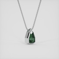 1.03 Ct. Bluish Green Sapphire Pendant, 18K White Gold 2