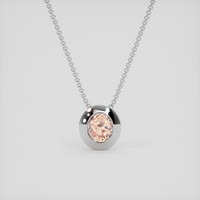 0.90 Ct. Padparadscha Sapphire Pendant, 18K White Gold 1