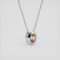 0.90 Ct. Padparadscha Sapphire Pendant, 18K White Gold 2