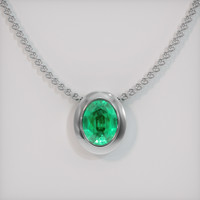 1.55 Ct. Emerald Pendant, 18K White Gold 1