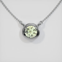0.58 Ct. Yellowish Green Sapphire Pendant, 18K White Gold 1