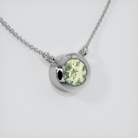 0.58 Ct. Yellowish Green Sapphire Pendant, 18K White Gold 2