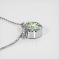 0.58 Ct. Yellowish Green Sapphire Pendant, 18K White Gold 3