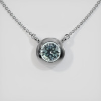 0.73 Ct. Sapphire Pendant, 18K White Gold 1