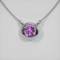 0.64 Ct. Sapphire Pendant, 18K White Gold 1