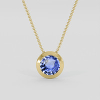 1.35 Ct. Blue Sapphire Pendant, 14K Yellow Gold 1