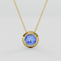 1.35 Ct. Blue Sapphire Pendant, 14K Yellow Gold 4