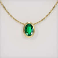 1.21 Ct. Emerald Pendant, 18K Yellow Gold 1