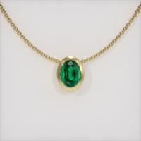 1.55 Ct. Emerald Pendant, 18K Yellow Gold 1